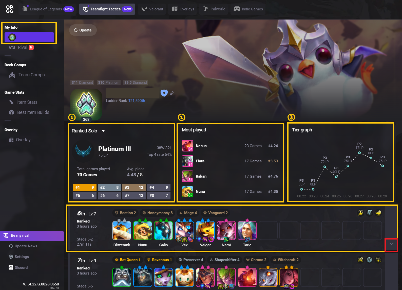 TFT user guide (My Profile) – OP.GG Help Center